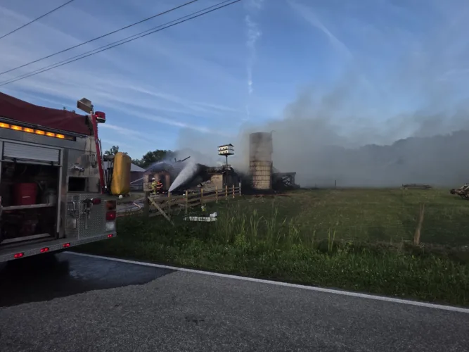 Conewango Valley fire destorys barn at farm
